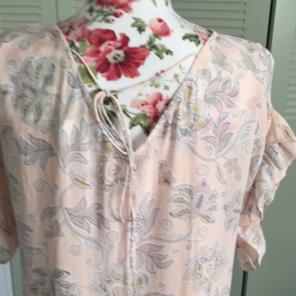 LOFT Pink Sheer Tunic Dress - Picture 5 of 7